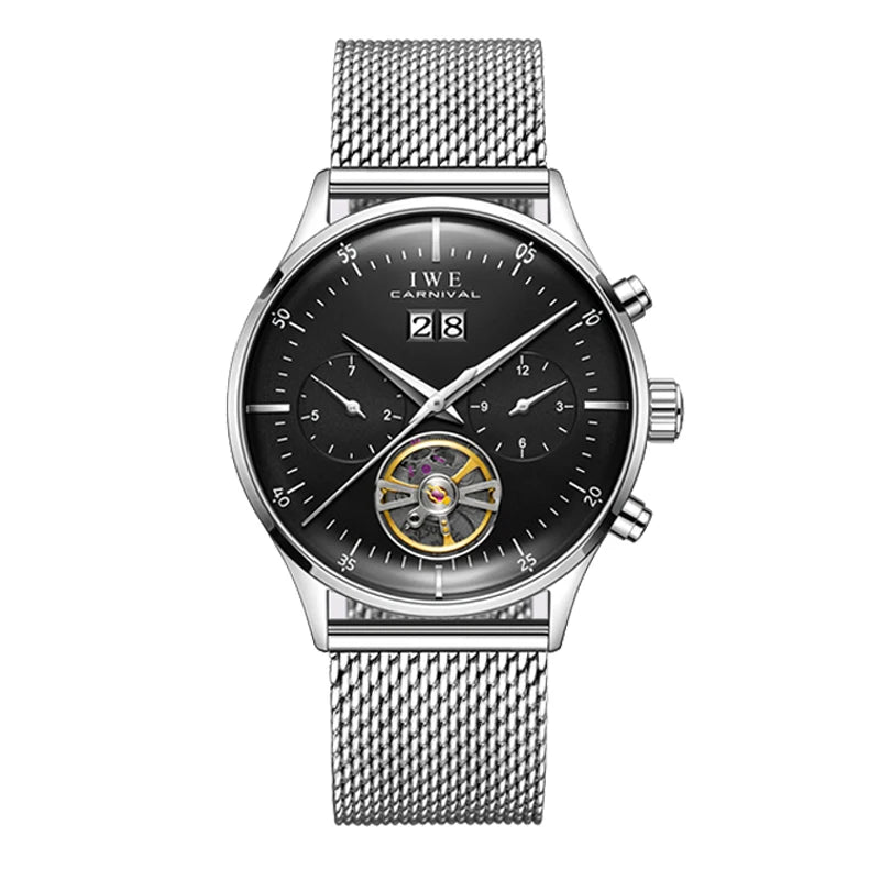 Montre Homme Luxury Brand Watches for Men Automatic Self Winding Mens Watch Leather Date Waterproof Men Mechanical Wristwatches