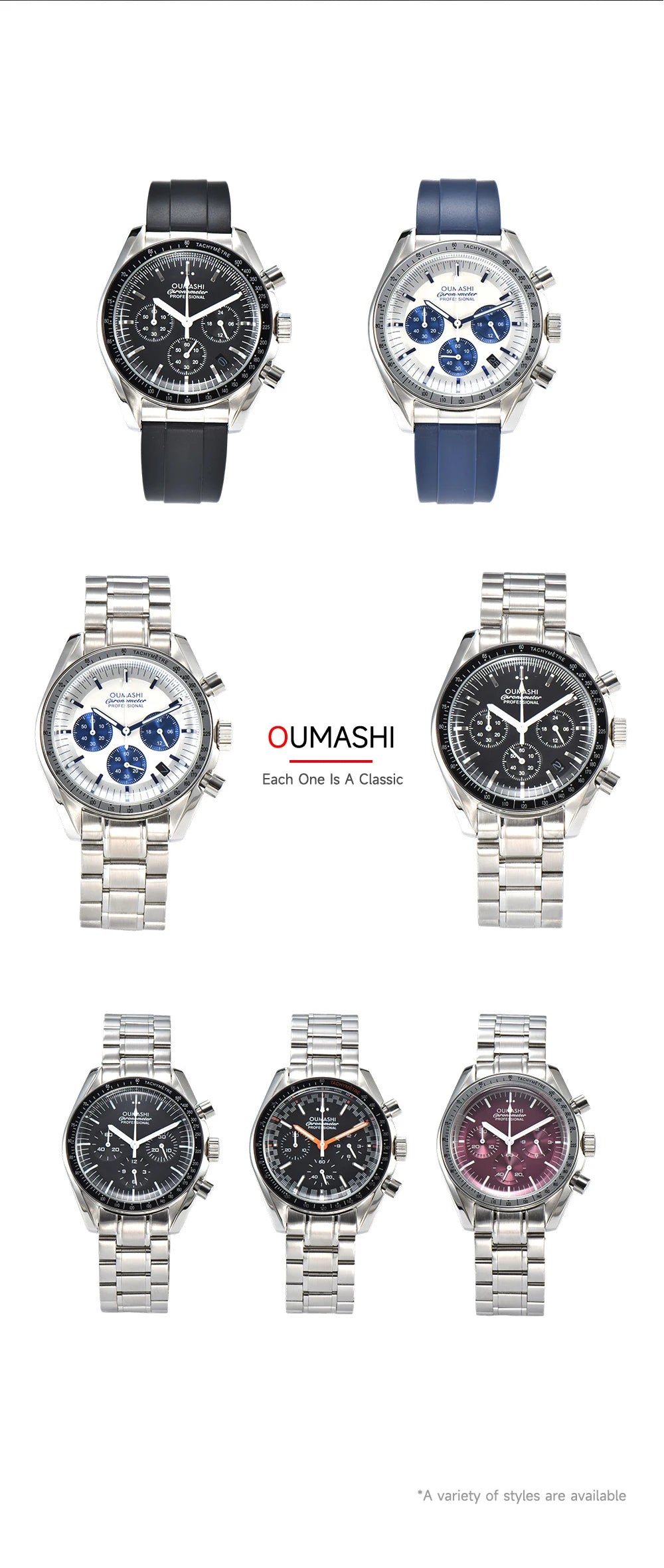 Moons Men's Watch for Man Fashion Quartz Watch Waterproof Chronograph AR Sapphire Glass