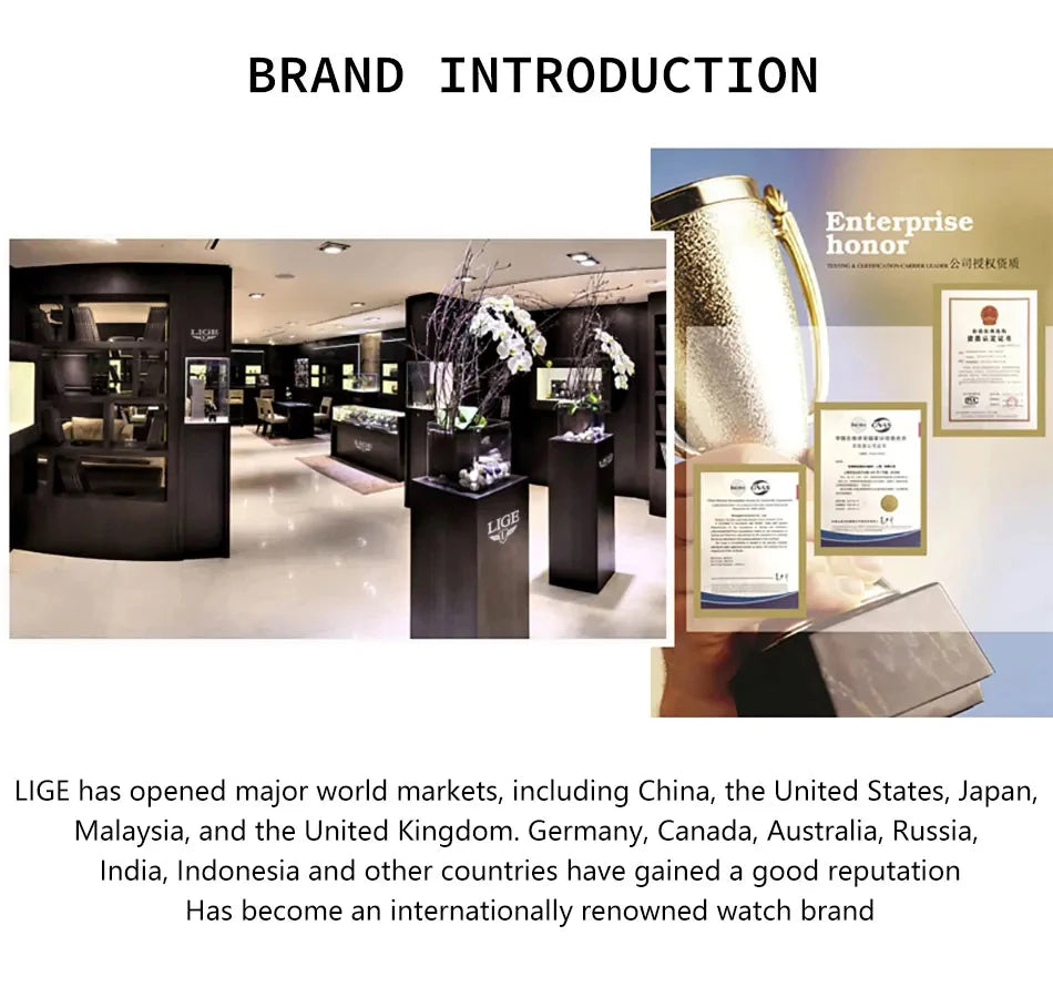 Reloj LIGE 2025 TOP Elegant Women's Watch Fashion Simple Ladies Watch Dress Gift Quartz Waterproof Watch for Women montre femme