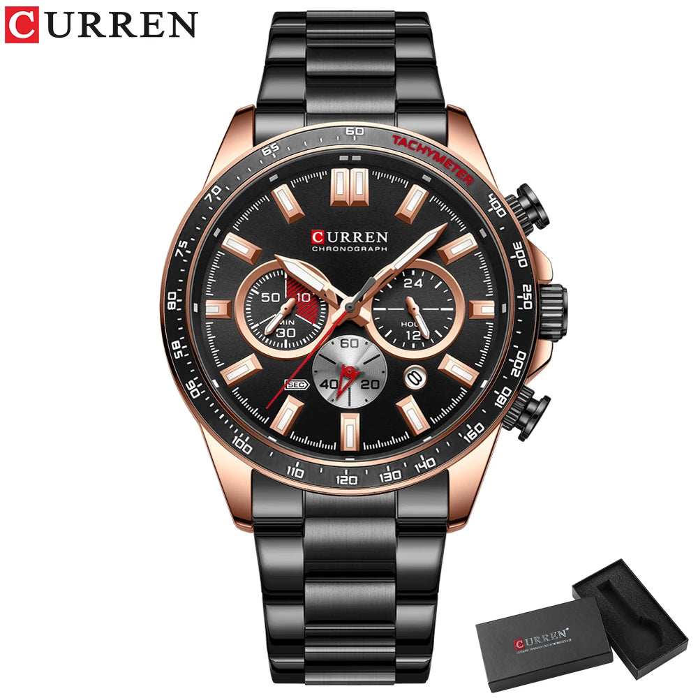 CURREN Brand Design Luxury Business Multifunctional Men's Quartz Chronograph Classic Fashion Sports Luminous Clock Montre Homme