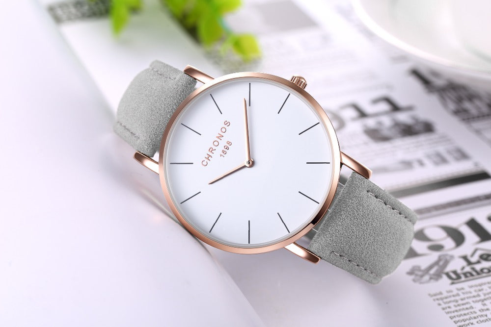 CHRONOS Luxury Brand Watch For Men Women Minimalist Fashion Quartz Wristwatches Unisex Casual Analog Classic Male Montre Femme