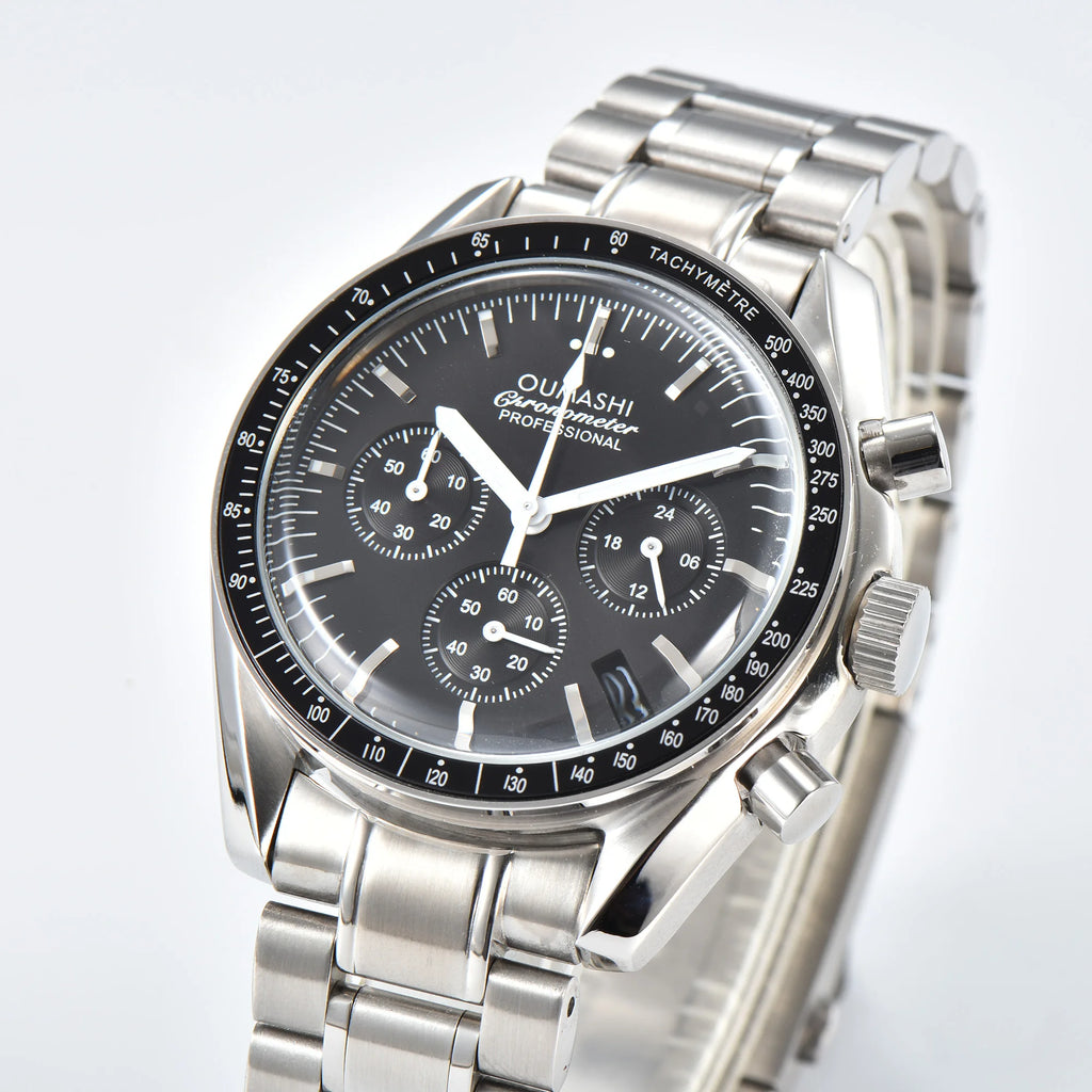 Moons Men's Watch for Man Fashion Quartz Watch Waterproof Chronograph AR Sapphire Glass