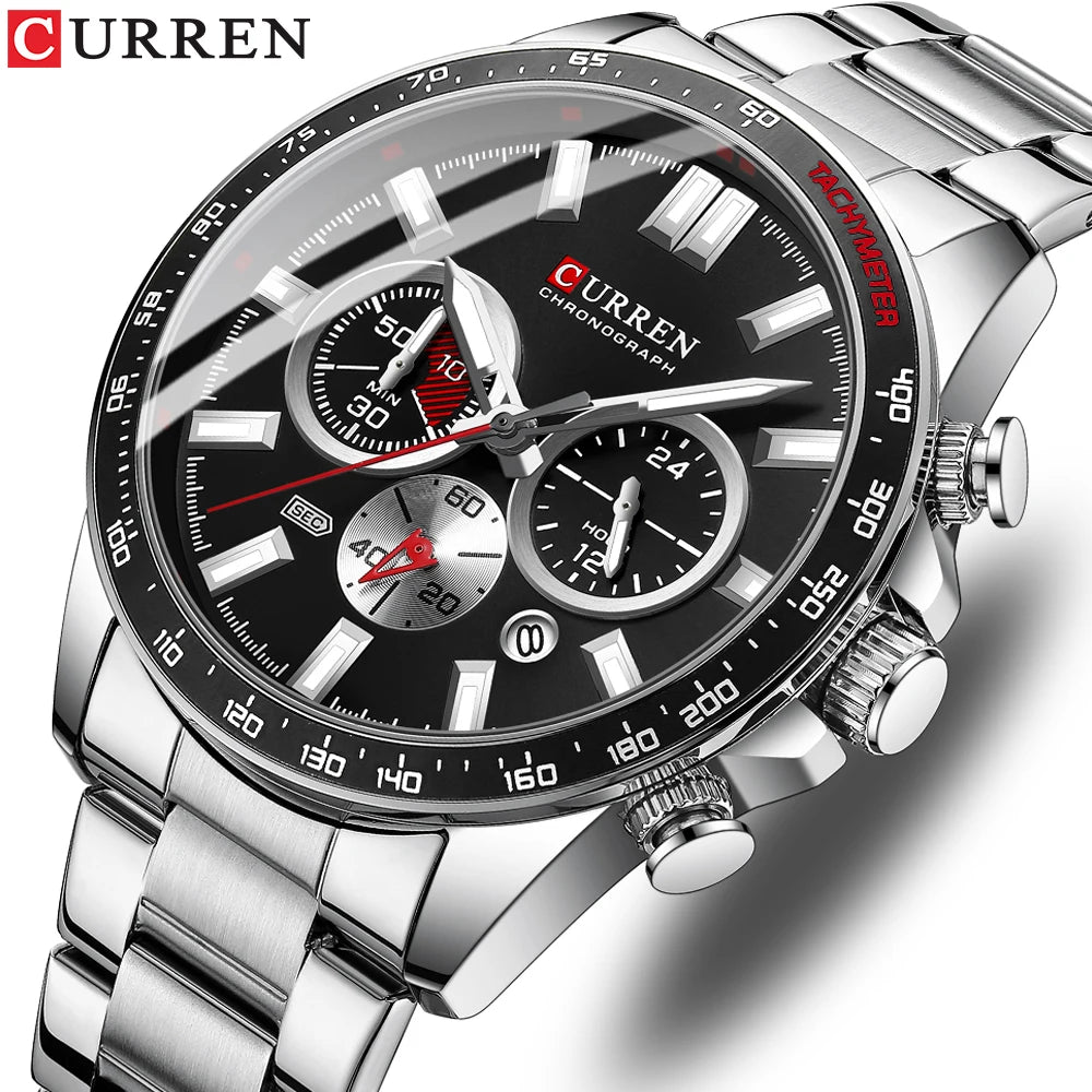 CURREN Brand Design Luxury Business Multifunctional Men's Quartz Chronograph Classic Fashion Sports Luminous Clock Montre Homme
