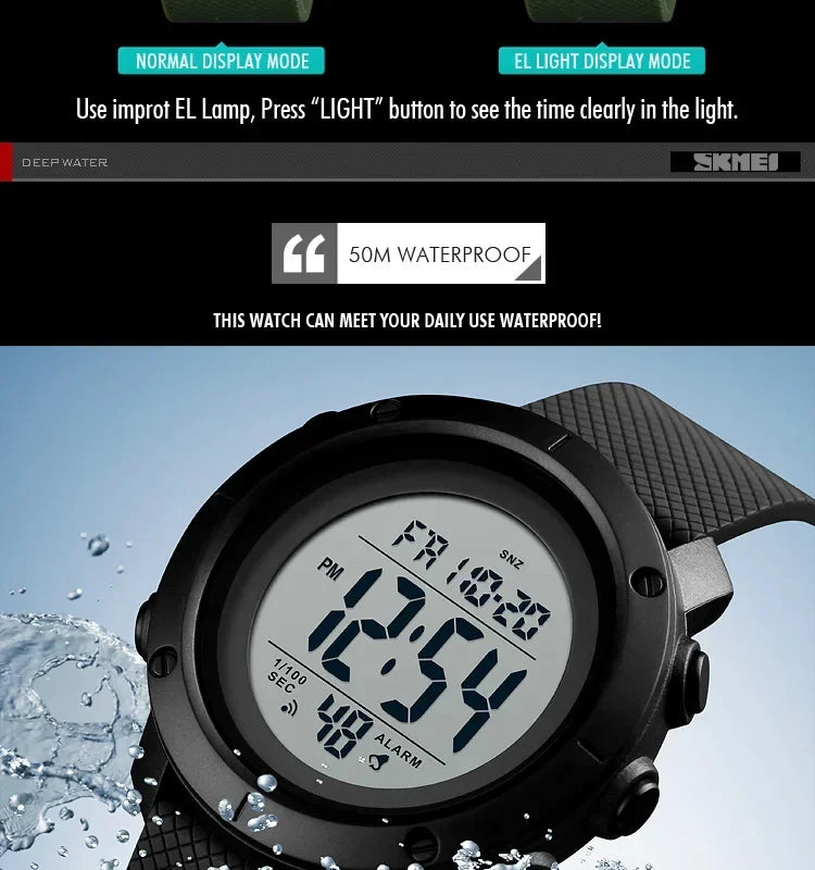 Montre Sport Homme SKMEI 1426 Étanche 5 Bar - Alarme et Affichage Digital