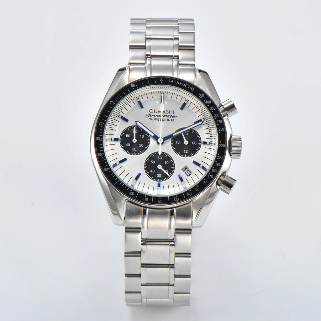 Moons Men's Watch for Man Fashion Quartz Watch Waterproof Chronograph AR Sapphire Glass