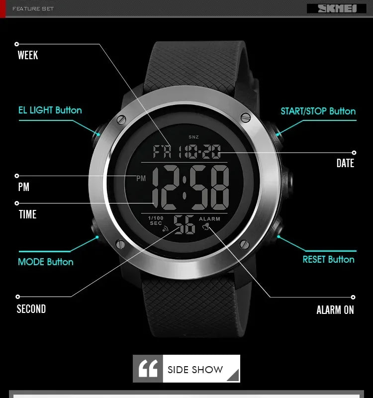 Montre Sport Homme SKMEI 1426 Étanche 5 Bar - Alarme et Affichage Digital